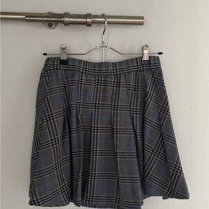 Garage Blue and Gray Plaid Mini Skirt
